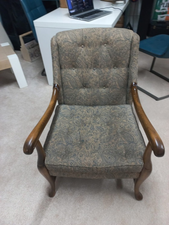 Image 1 of 1950er Jahre Holländischer Sessel Original Stoff.