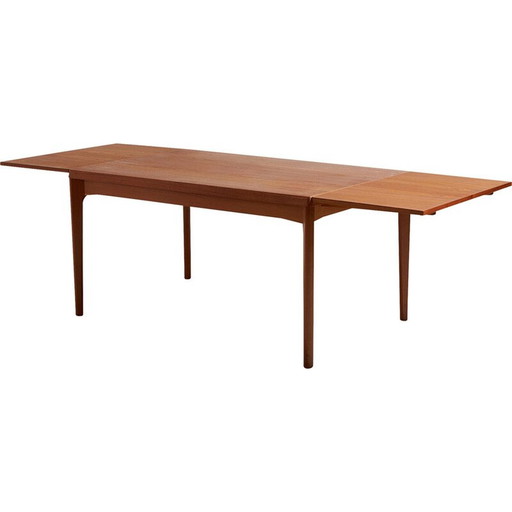 Vintage Teak-Esstisch mit 2 Auszügen von Henry Kjærnulf für Vejle, 1960