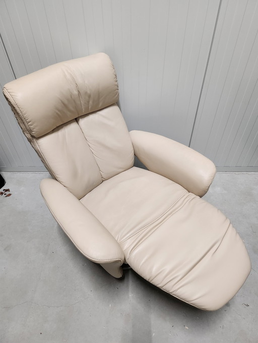 Himolla Relaxsessel 7527 mit Funktion Beige Leder Drehteller