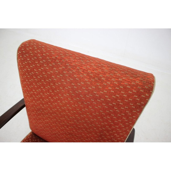 Image 1 of Vintage-Sessel aus Buchenholz und Stoff von Jindich Halabala, Tschechoslowakei 1960