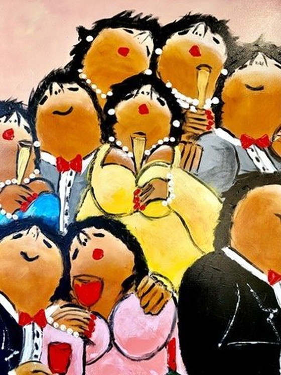 Image 1 of Theo Broeren "Pianokonzert" - Originalgemälde auf Leinwand - 100Cm X 120Cm - Mit Echtheitszertifikat