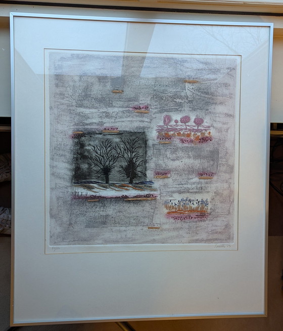 Image 1 of Radierung Aquatinta Marc Antoine Louttre Bissiere - Le Parfum Des Arbres Au Soir