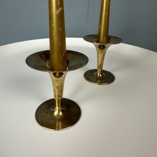 Vintage Dänisches Design Messing Kerzenständer 2 St.