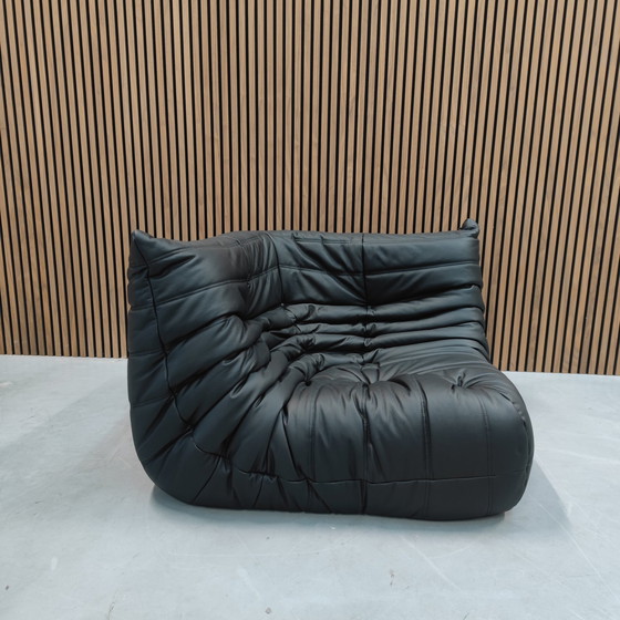 Image 1 of Ligne Roset Togo Set Schwarzes Leder