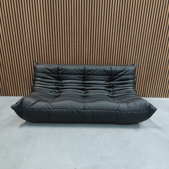 Image 1 of Ligne Roset Togo Set Schwarzes Leder