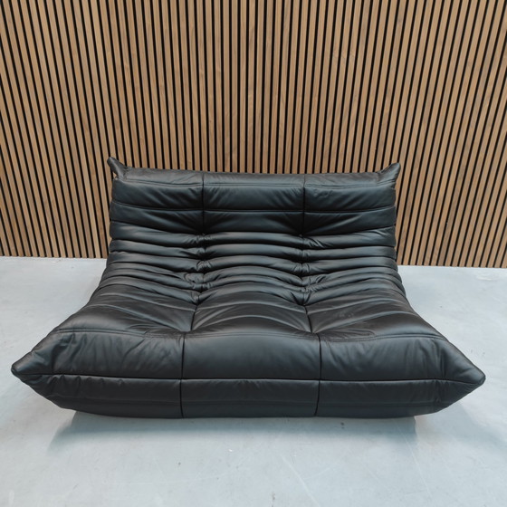 Image 1 of Ligne Roset Togo Set Schwarzes Leder