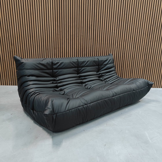 Image 1 of Ligne Roset Togo Set Schwarzes Leder