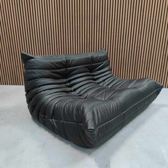 Image 1 of Ligne Roset Togo Set Schwarzes Leder