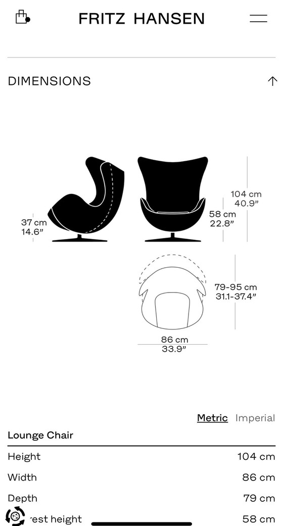 Image 1 of Fritz Hansen Egg Chair dunkelgrau Sonderedition