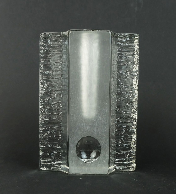 Image 1 of Satz von 2 Solifleur Block Vasen Walther Glas 60S 70S Op Art Arrangement Vasen