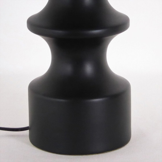 Image 1 of Schwarze Keramiklampe "Schachfigur", 1950