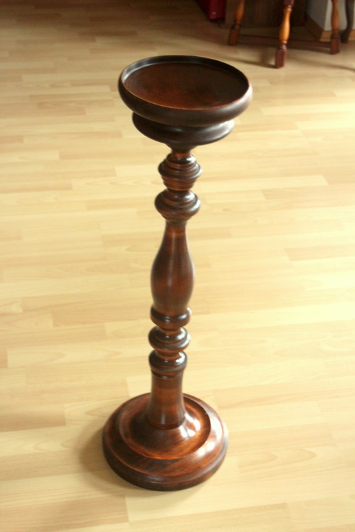 1930S Blumensäule - Hoher Blumenständer Gedrechselt - Holz