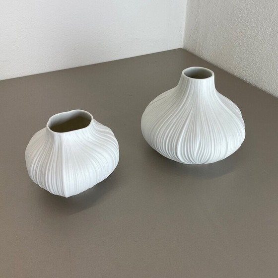 Image 1 of Paar Vasen im Op-Art-Stil von Martin Freyer für Rosenthal, Deutschland 1970er Jahre