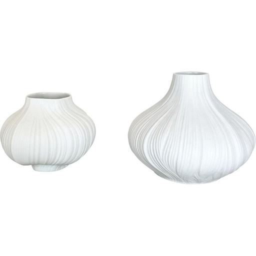 Paar Vasen im Op-Art-Stil von Martin Freyer für Rosenthal, Deutschland 1970er Jahre