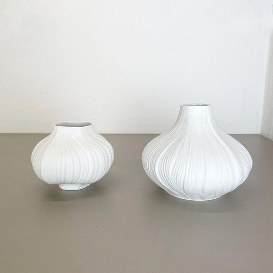 Image 1 of Paar Vasen im Op-Art-Stil von Martin Freyer für Rosenthal, Deutschland 1970er Jahre