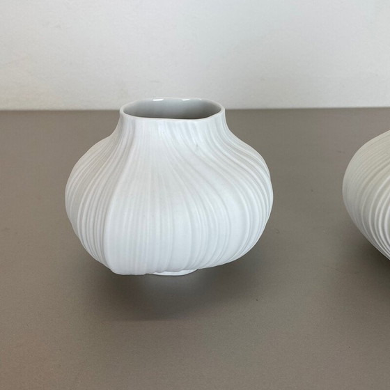 Image 1 of Paar Vasen im Op-Art-Stil von Martin Freyer für Rosenthal, Deutschland 1970er Jahre