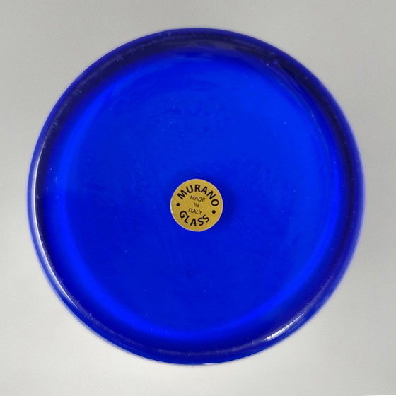 Image 1 of 1960S Erstaunlich blau Jackated Vase in Muranoglas. Hergestellt in Italien