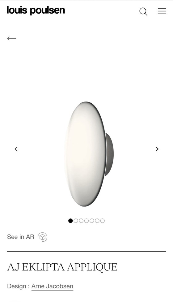 Image 1 of Paar Wandleuchte Aj Eklipta 450 Von Arne Jacobsen, 1959