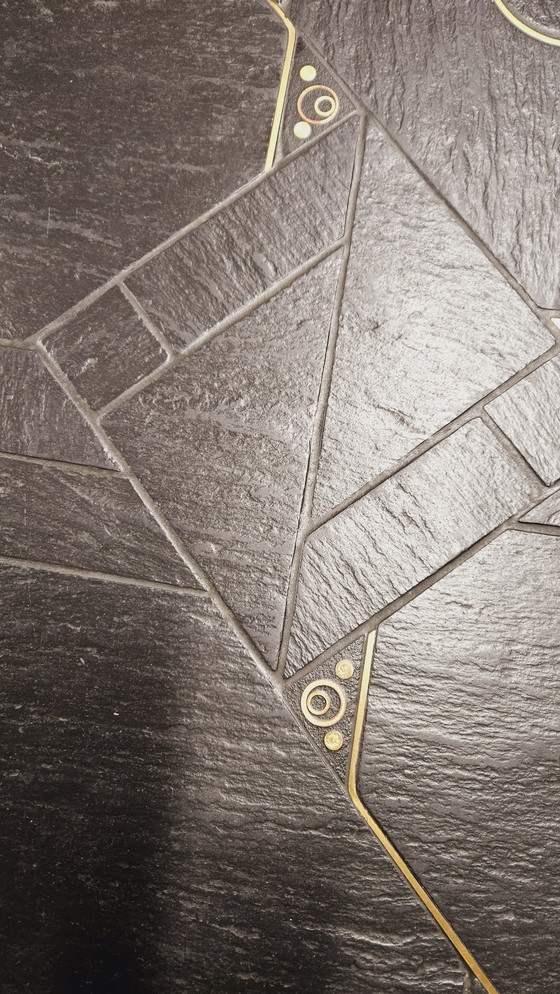 Image 1 of Brutalistischer Couchtisch Aus Schieferstein In,Der Geschmack Paul Kingma