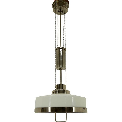 Paar verstellbare Pendelleuchten aus Nickel von Franta Anyz, 1920