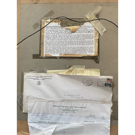 Vintage-Aquarell "Blumenstand Rom" von Henry Gasser, 1955