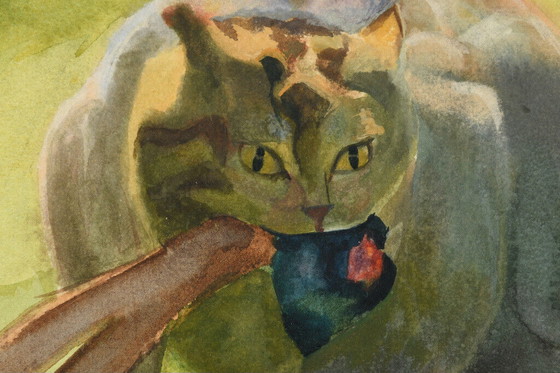 Image 1 of Arthur Seufert Wildkatze, 2 Aquarelle