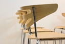 Stapelbare Thonet Stühle aus Chrom und Buchenholz mit geschwungener Sitzfläche