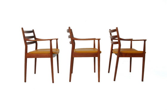 Image 1 of 1 of 2 Arne Vodder for France & Son, Mid Century Teak Dining / Desk Chair / Stuhl, new aniline leather