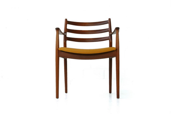Image 1 of 1 of 2 Arne Vodder for France & Son, Mid Century Teak Dining / Desk Chair / Stuhl, new aniline leather