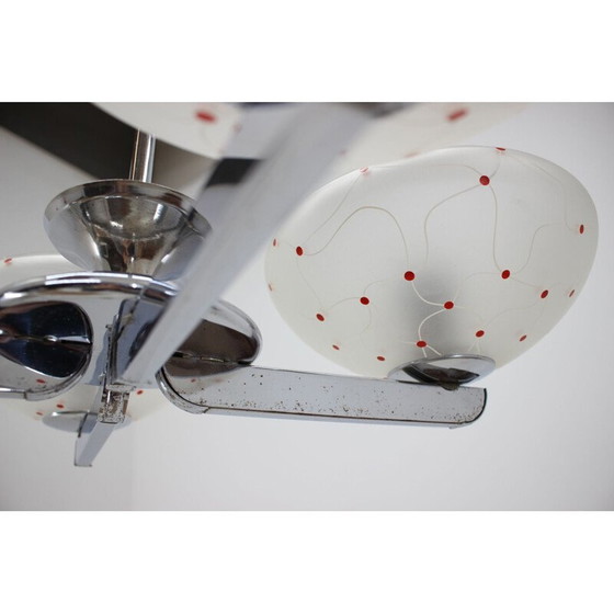 Image 1 of Vintage-Kronleuchter aus Chrom und Glas, Tschechoslowakei 1960
