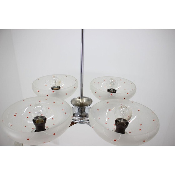 Image 1 of Vintage-Kronleuchter aus Chrom und Glas, Tschechoslowakei 1960