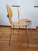 Schmetterlingsstuhl Tje, Sperrholz mit Chromgestell