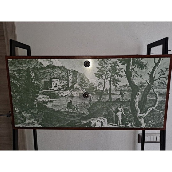 Image 1 of Modulares Bücherregal im Vintage-Stil mit schwarz lackierter Eisenstruktur, Italien 1960