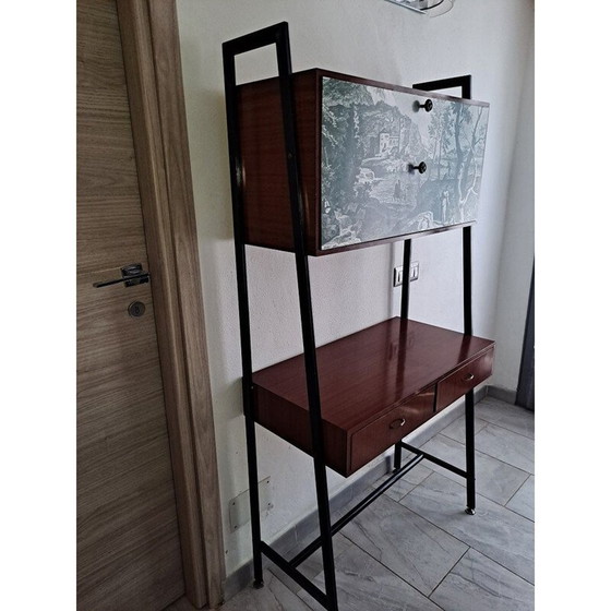 Image 1 of Modulares Bücherregal im Vintage-Stil mit schwarz lackierter Eisenstruktur, Italien 1960