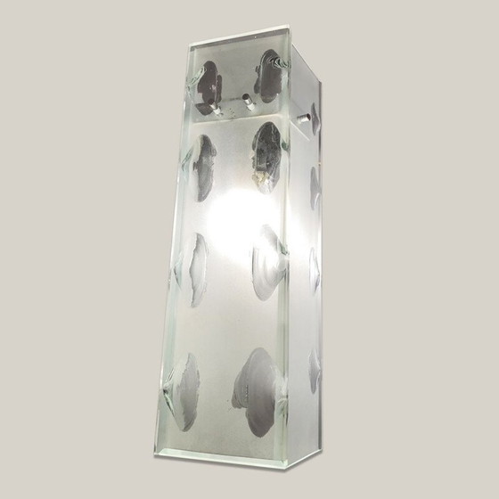 Image 1 of Satz von 4 Wandlampen aus geschliffenem Glas, Italien 1960