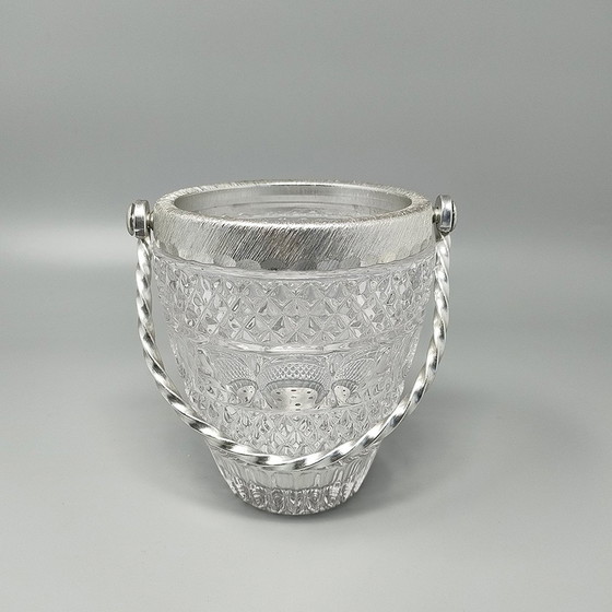 Image 1 of 1960er Jahre Gorgeous Cut Crystal Cocktail Shaker mit Eiskübel von Arir. Hergestellt in Italien.