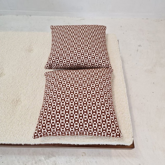 Image 1 of Vintage Teakholz-Tagesbett mit Hermes-Kissen und Nackenrolle, Niederlande 1960er Jahre