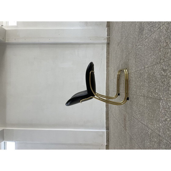 Image 1 of 4 Stühle Sabrina aus goldfarbenem Metall und Kunstleder von Gastone Rinaldi für Rima, Italien 1970