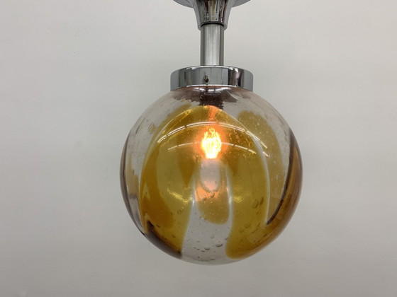 Image 1 of Mazzega Murano Italienische Hängelampe Pendelleuchte XL Ball, 1970er Jahre