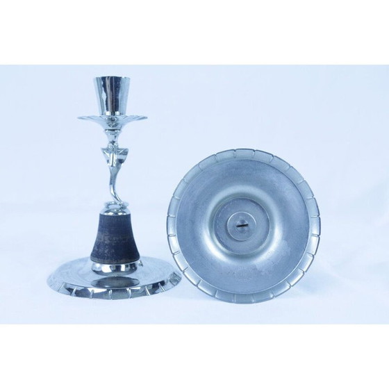 Image 1 of Paar Vintage-Kerzenhalter im Art-Deco-Stil von Oh Lagerstedt Eskilstuna, 1930