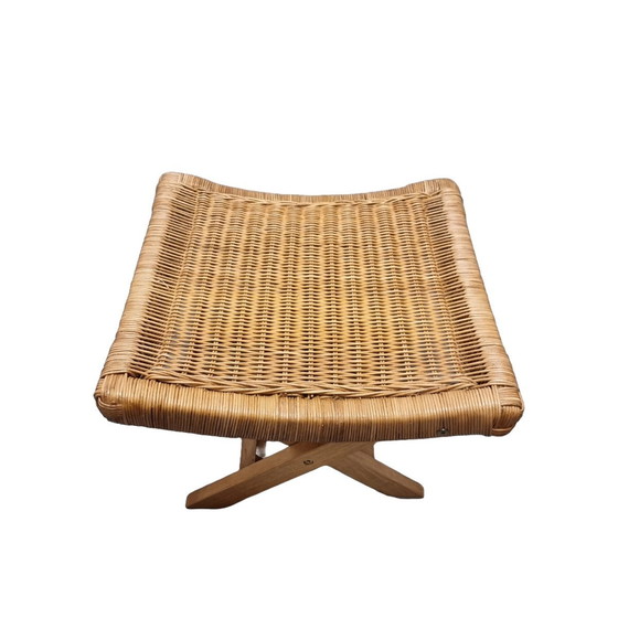 Image 1 of Klappbarer Rattan-Hocker von Tcm, 1990er Jahre