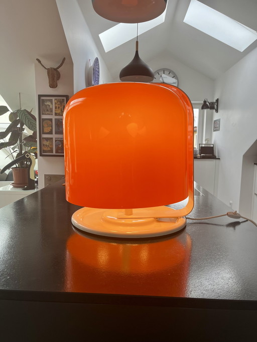 Xxl Meblo Guzzini Alvise Tischlampe von Luigi Massoni 45 Cm 1St Edition Space Age Italien 1960S