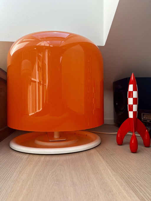 Xxl Meblo Guzzini Alvise Tischlampe von Luigi Massoni 45 Cm 1St Edition Space Age Italien 1960S