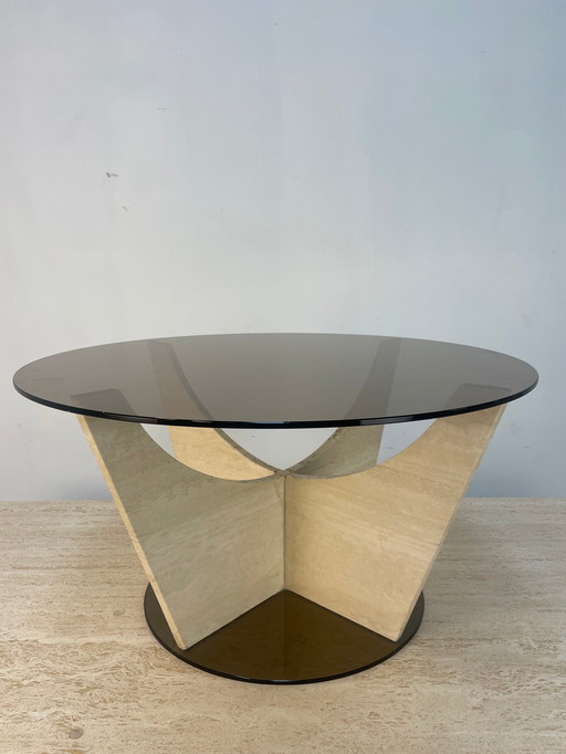 Vintage Couchtisch aus Travertin