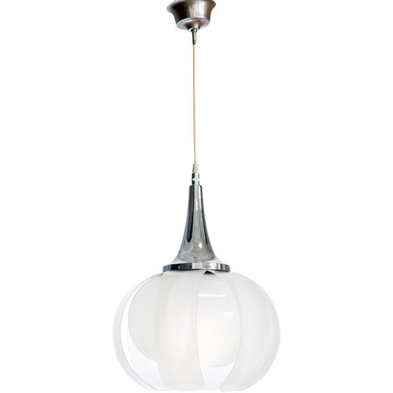 Image 1 of Vintage-Deckenleuchte aus Methacrylat und verchromtem Metall. Spanien, 1970