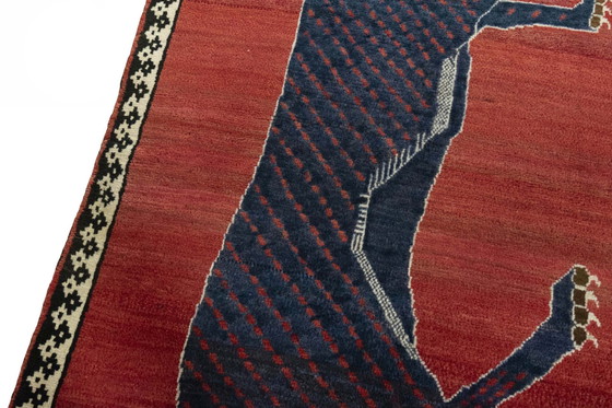 Image 1 of Handgeknüpfter Gabbeh Nomaden Teppich – Tiger Design – 174 X 107 Cm