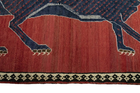 Image 1 of Handgeknüpfter Gabbeh Nomaden Teppich – Tiger Design – 174 X 107 Cm