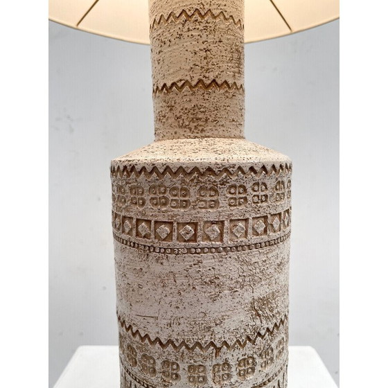 Image 1 of Mid Century beige Keramik Tischlampe, Italien 1960er Jahre