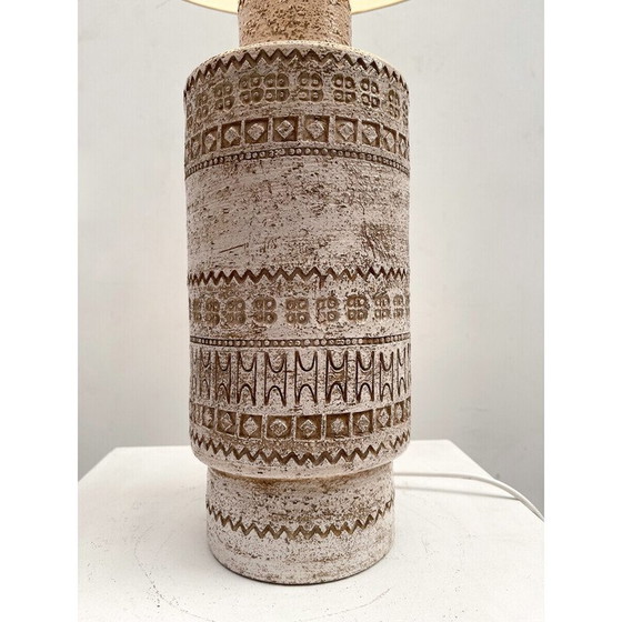 Image 1 of Mid Century beige Keramik Tischlampe, Italien 1960er Jahre
