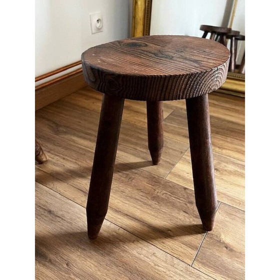 Image 1 of Set aus 4 Vintage-Dreibeinhockern